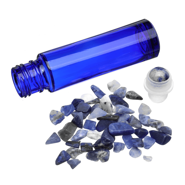 10Pcs Natural Crystals Glass Essential Oil Gemstone Roller Ball Chip inside Bottles