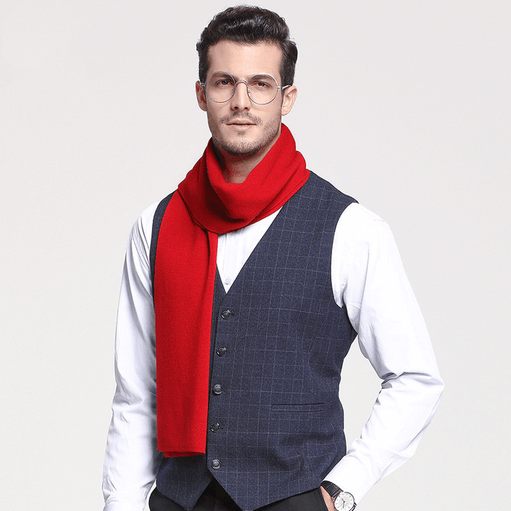 Pure Wool Men'S Scarf All-Match Knitting