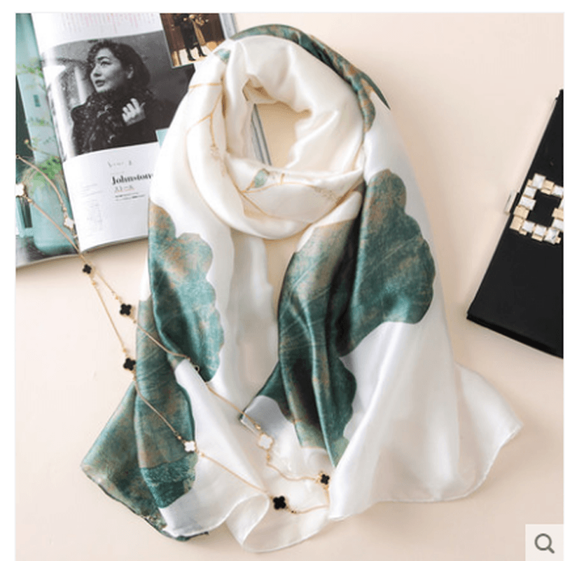 Fashionable Women'S Simple Printed Thin Silk Scarf