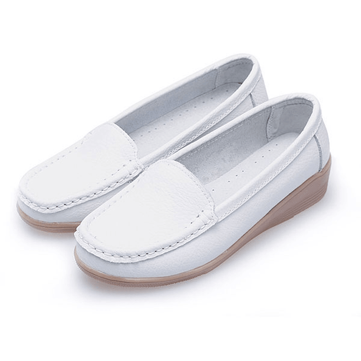 New Women Fashion Casual Breathable Comfortable Slip-On Wedge Heel Flat Shoes