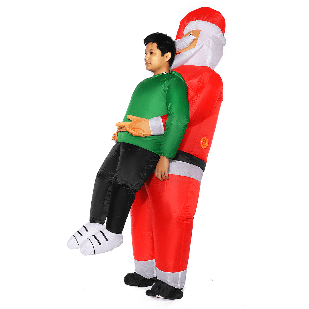 Christmas Adult Inflatable Santa Claus Funny Clothing Props Costume Adult Funny Blow up Suit Party Fancy Dress Unisex Costume for Women Men