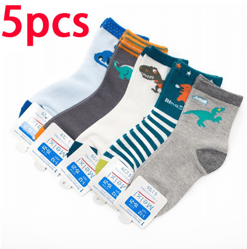 Boy Socks Big, Medium and Small Children'S Socks Dinosaur