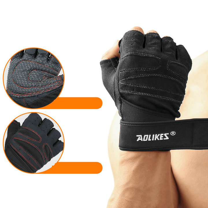 Fitness Gloves Men and Women Exercise Equipment Dumbbell Exercise Weightlifting Half-Finger Gloves Training Gym Breathable Non-Slip