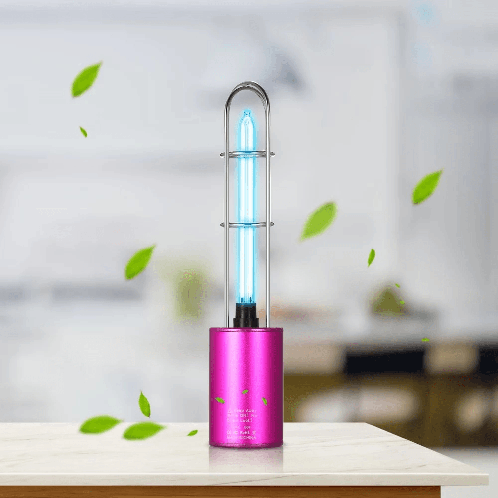 Rechargeable UV Sterilizer Light & Air Purifier DC5V Ultraviolet + Ozone UV Germicidal Lamp Portable Sterilization Light for Car Kitchen Toilet Cabinet