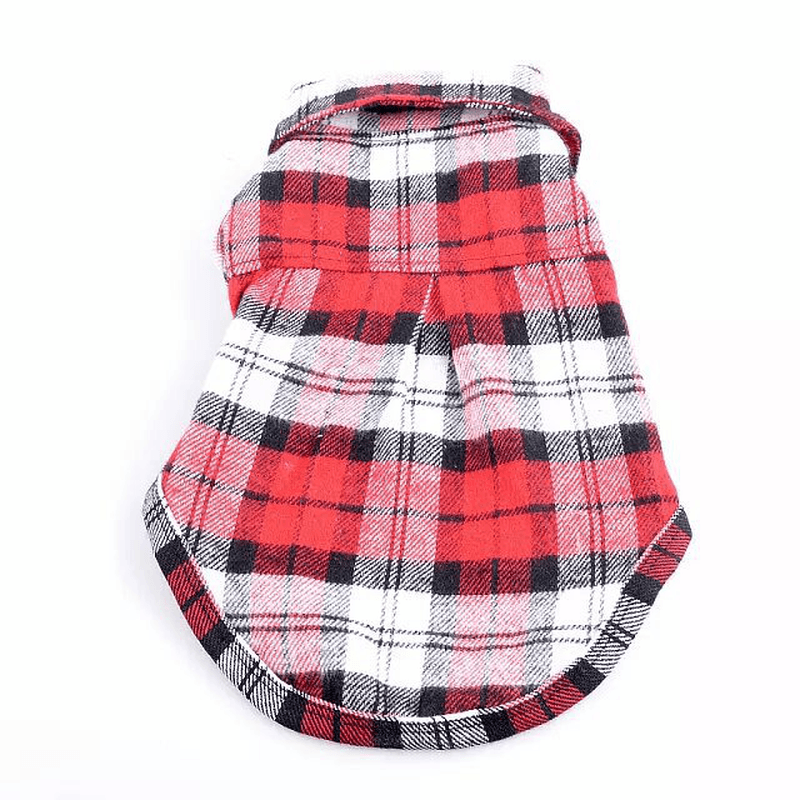 100% Cotton Pet Dog Plaid Stripe T-Shirt Puppy Vest Coats for Small Dog Clothes Classical Style - MRSLM