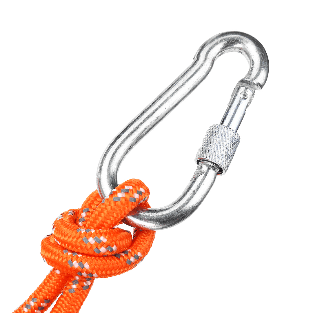 Outdoor Climbing Rope 8MM Diameter, 10M(32Ft) Escape Rope with Hook Fire Rescue Parachute Rope Climbing Equipment