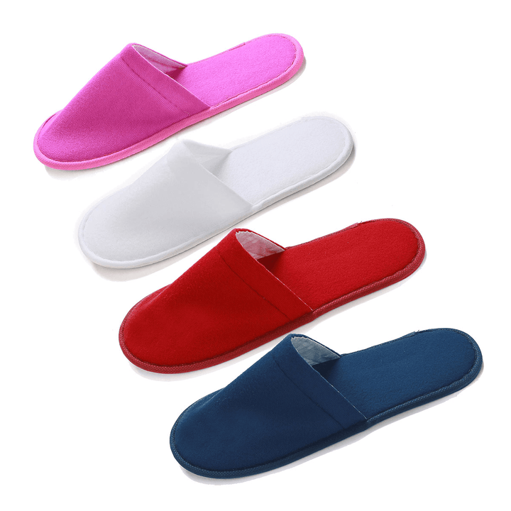 1 Pair Hotel Travel Disposable Slippers Home Guest White Red Blue Slippers