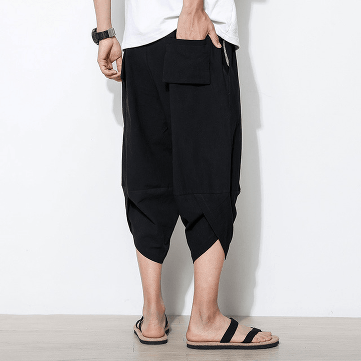 Loose Breathable Cotton Linen Chinese Style Casual Shorts