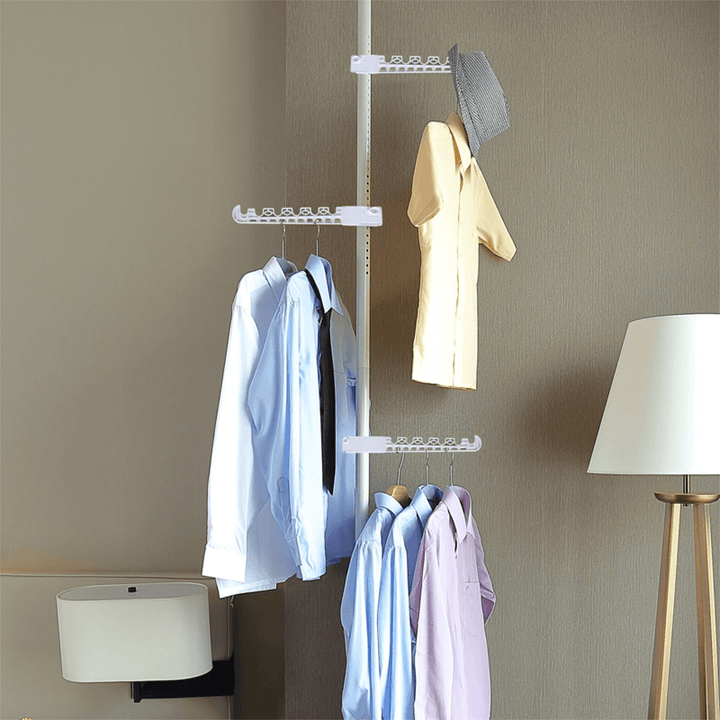 Adjustable Clothes Rack Hanger Telescopic Wardrobe Organizer Garment Dry Stand