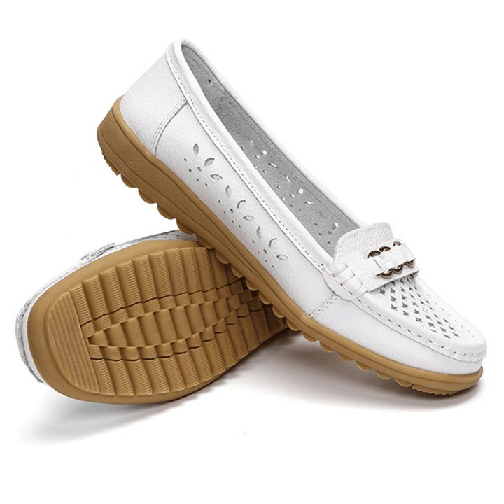 Hollow Out Flat Soft Comfortable Slip on Casual Shoes