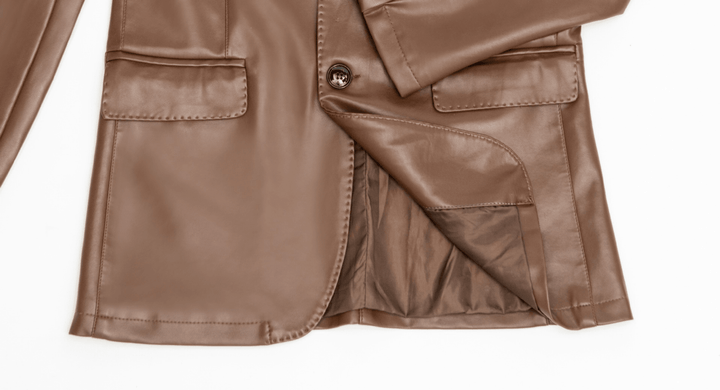 Washed Coat Leather Casual Jacket