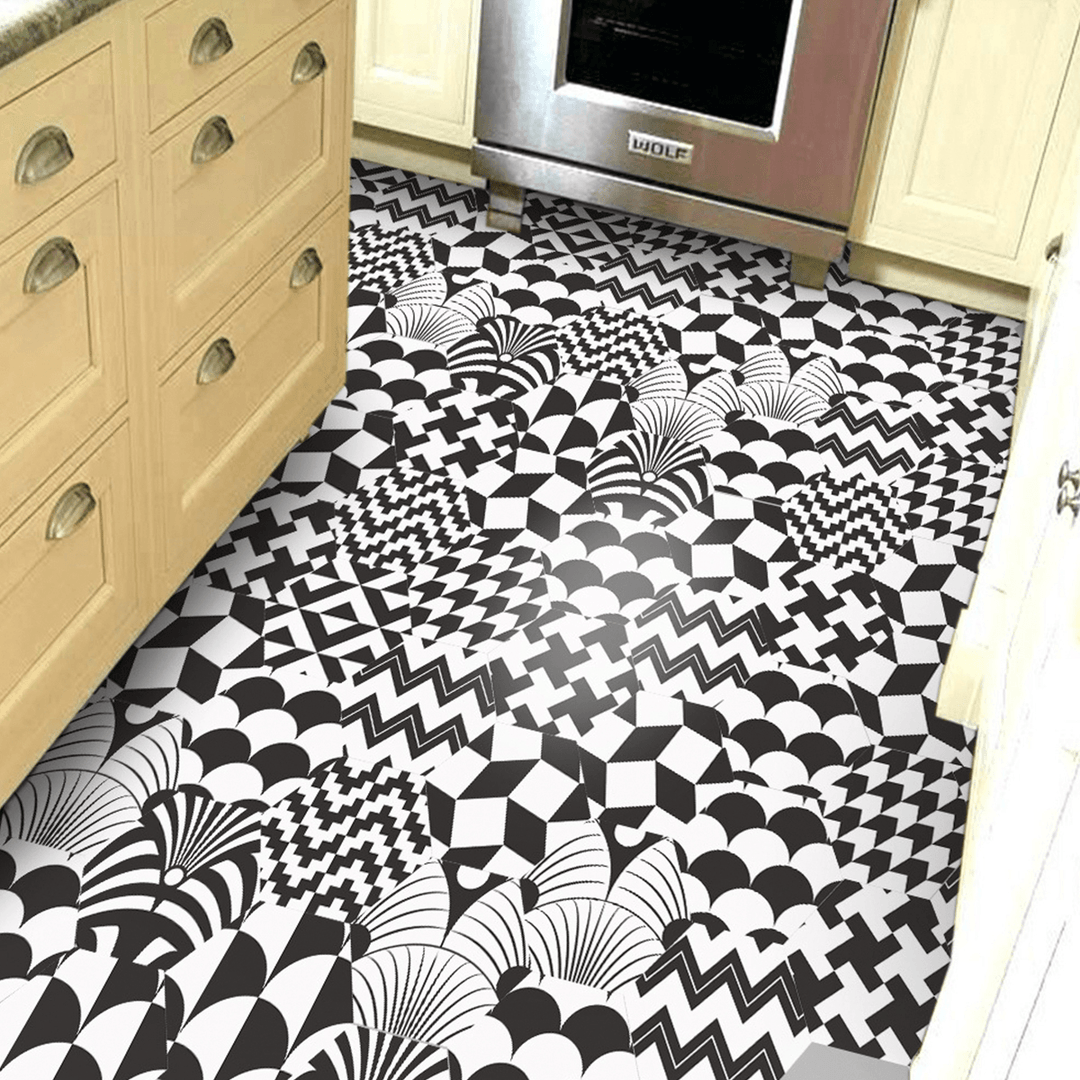 Hexagonal Floor Stickers Special-Shaped Tile Stickers Self-Adhesive Bathroom Toilet Waterproof and Wear-Resistant Wall Stickers Floor Stickers