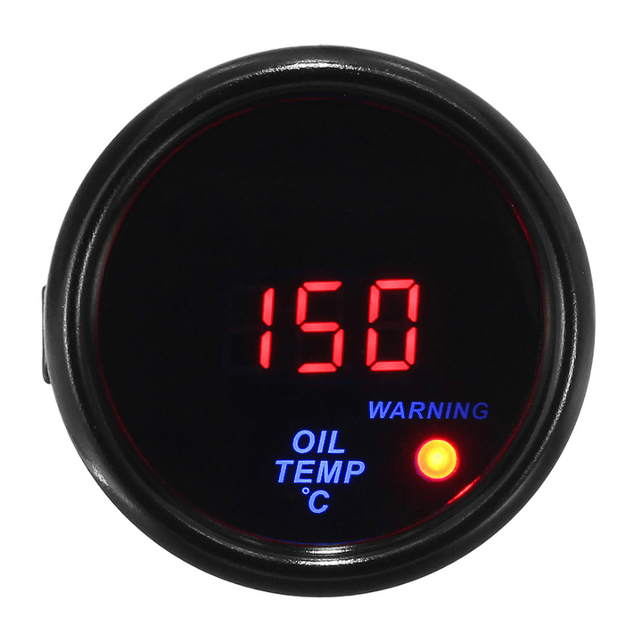 2 Inch 52Mm 20-140℃ Oil Temperature Gauge Digital LED Display Black Face Car Meter with Sensor