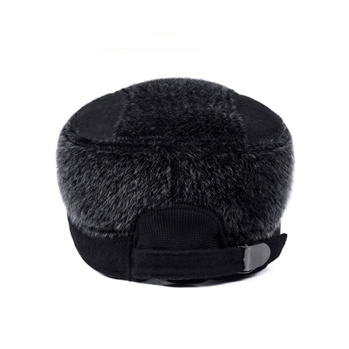 Unisex Imitation Mink Fur Earflap Ear Muffs Baseball Cap Adjustable Faux Fur Outdoor Military Hat