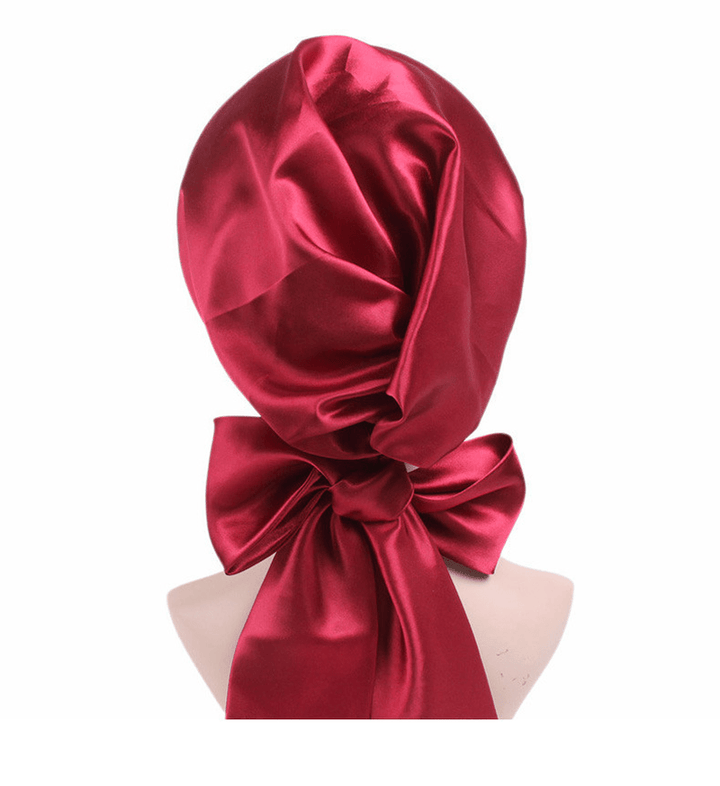 Satin Print Ribbon Bow Turban Hat