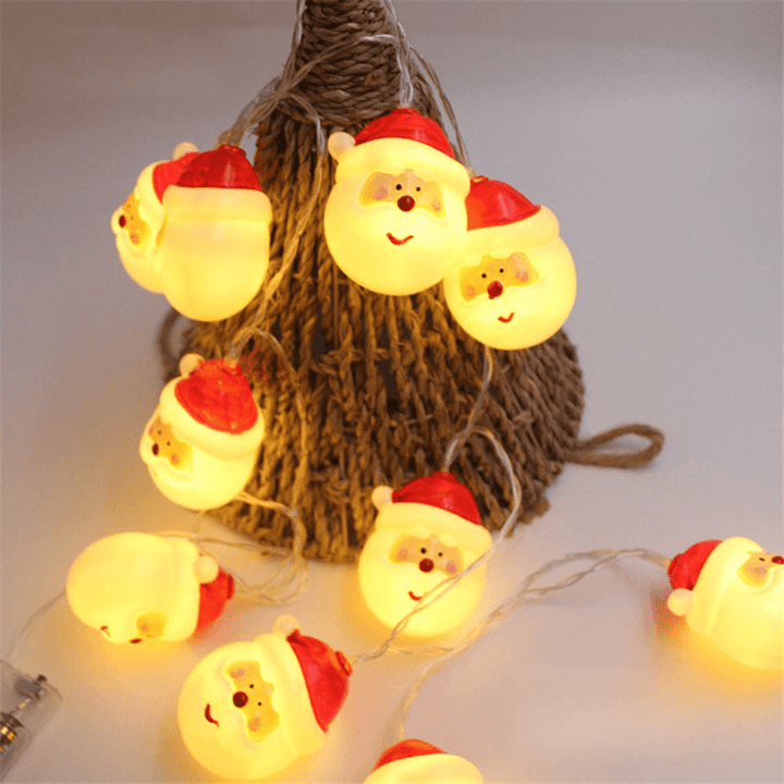 Christmas 1.5M 10 LED Fairy String Lights Lovely Santa Claus Battery Operated Decoration for Christmas Garland