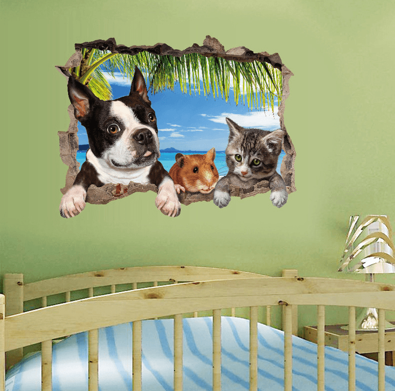 3D Animal Landscape Creative Wall Stickers Home Decor Mural Art Removable Wall Decals