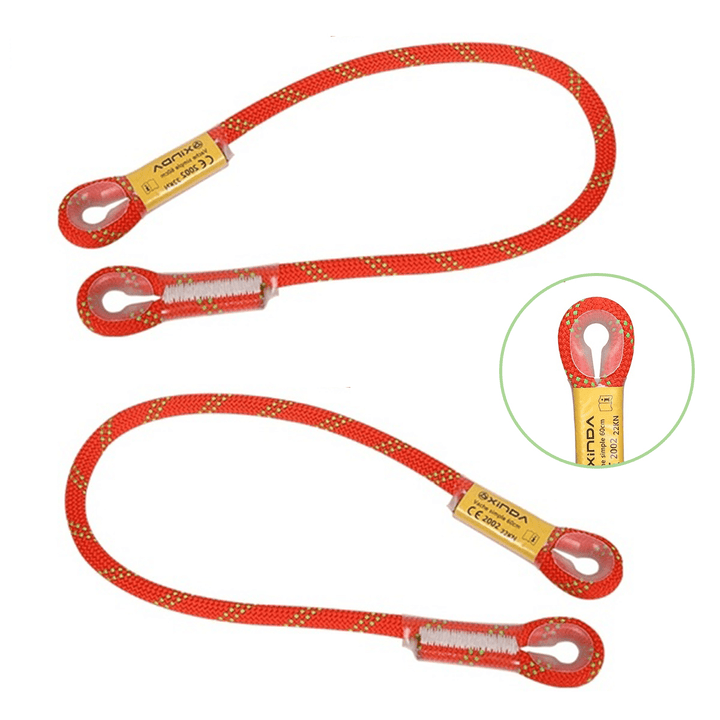 Outdoor Camping Hiking Safety Rope Rock Climbing Rope Sling Loop Rope Life Rope-Orange 60/100/120/150/200Cm