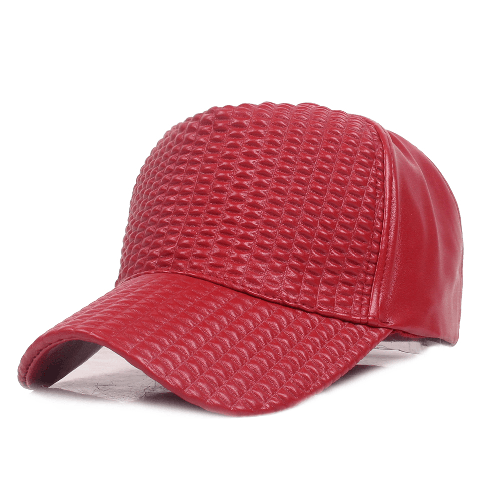 Men Woman Outdoor Sports PU Leather Baseball Cap