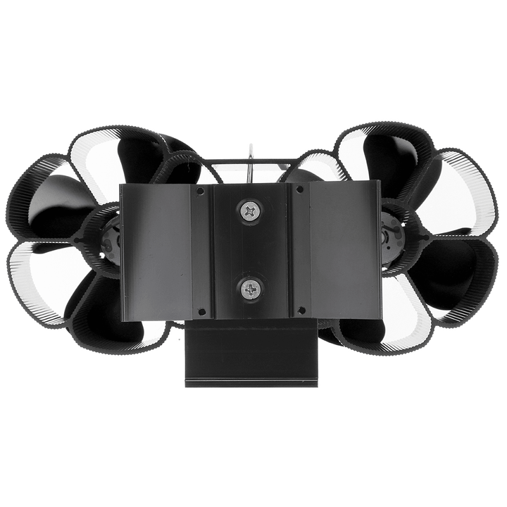 8 Blades Fireplace Fan Silent Stove Fan Dual Twin Heads Wall-Mounted Wood Burner Fan