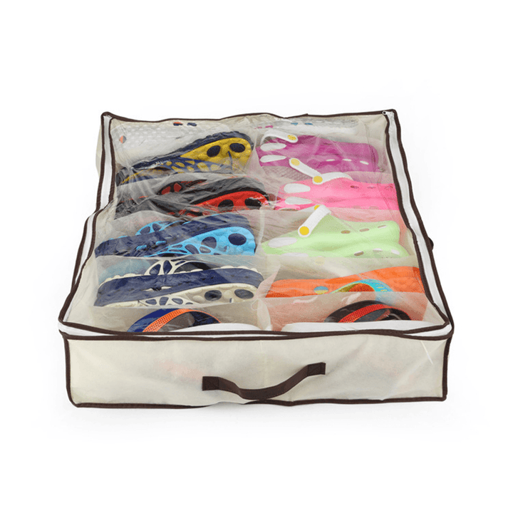 12 Pairs Shoes Storage Box under Bed Closet Storage Baskets