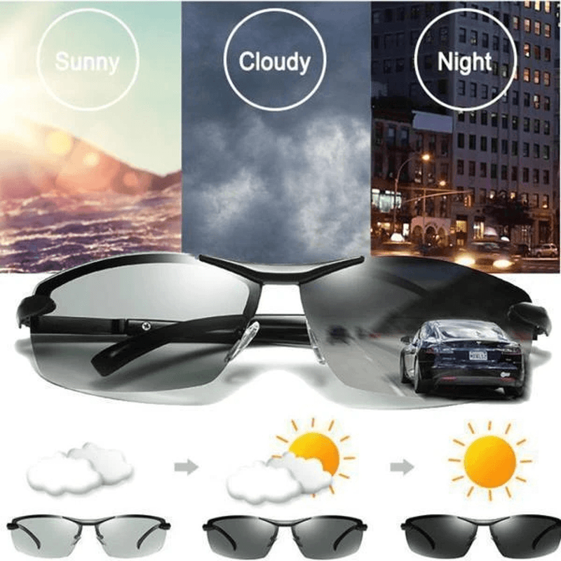 Photochromic Driving Sunglasses with Polarized Lens for Riding Outdoor