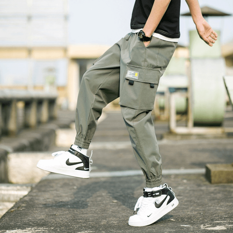 Men Tooling Pants Feet Harem Pants Slim Pants