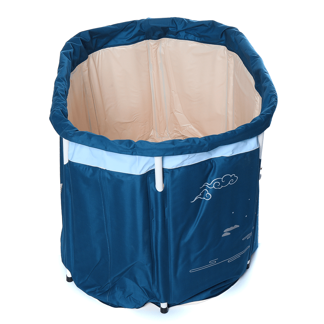 Bathtub Water Tub Folding Indoor Outdoor Portable Adult Spa Bath Bucket Blue