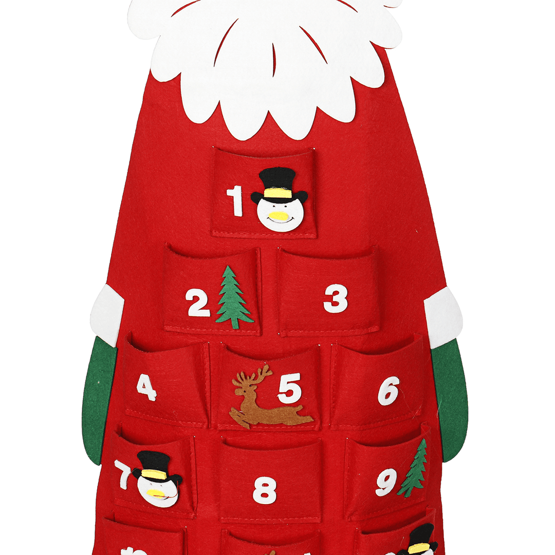 DIY Felt Christmas Advent Calendar Christmas Tree Countdown Calendar with Pockets New Year Hanging Ornaments