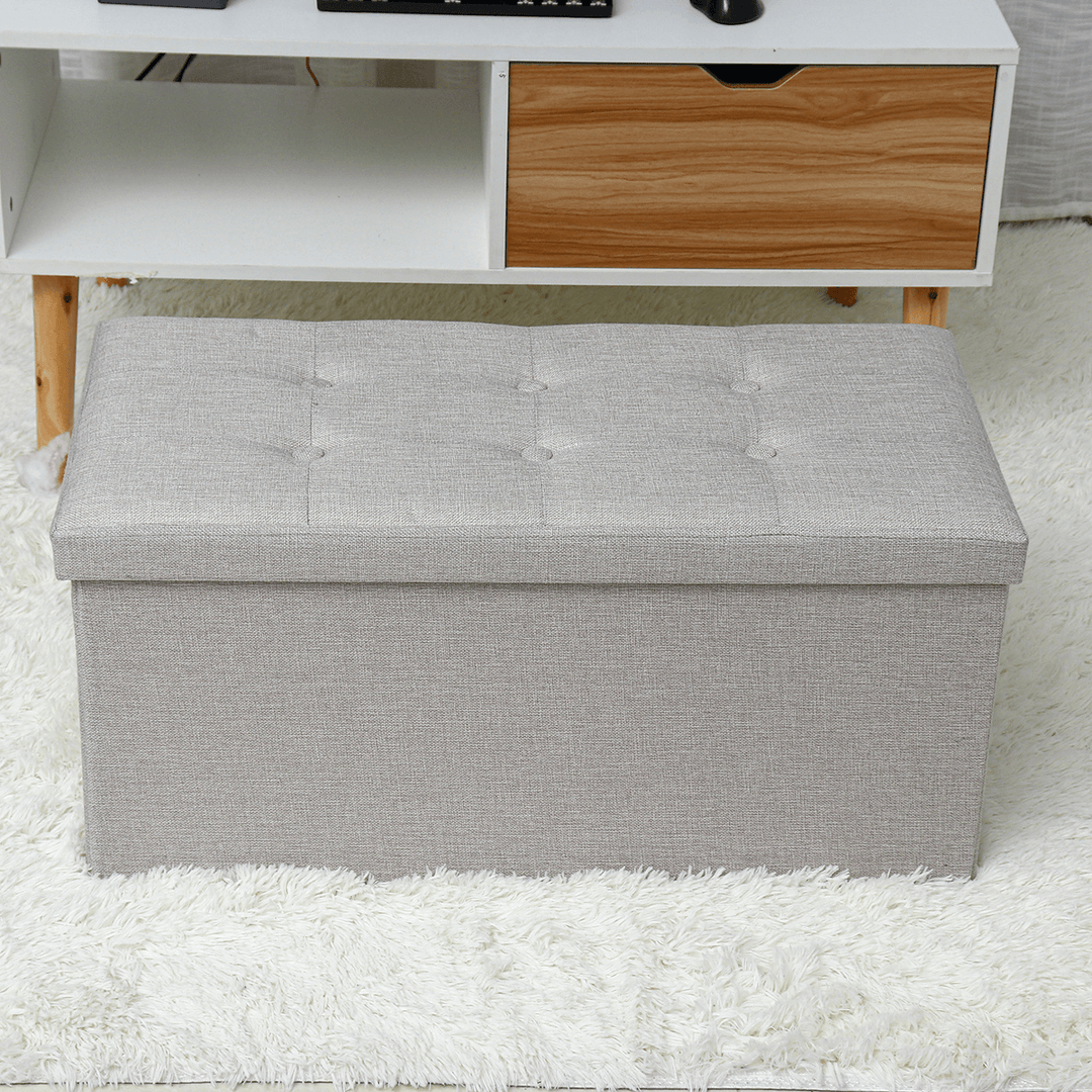 Linen Storage Ottoman Foldaway Seat Stool Bench Chest Toy Box Pouffe Bench