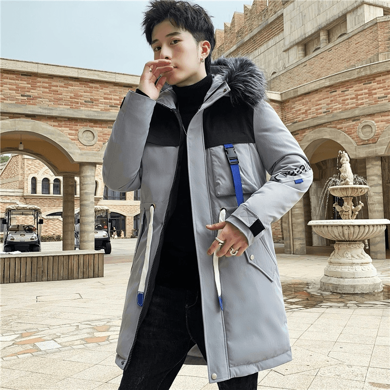 Men'S Mid-Length Padded Warm Padded Jacket