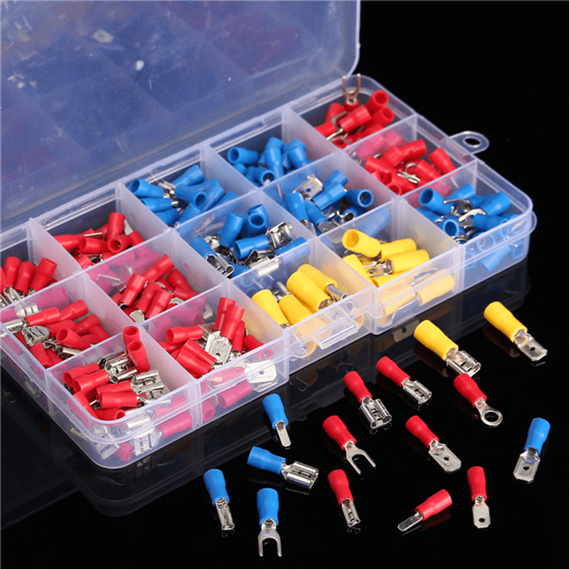 Excellway¬Æ EC08 280Pcs Assorted Electrical Fork Ring Spade Crimp Terminal Wire Connector Box Kit