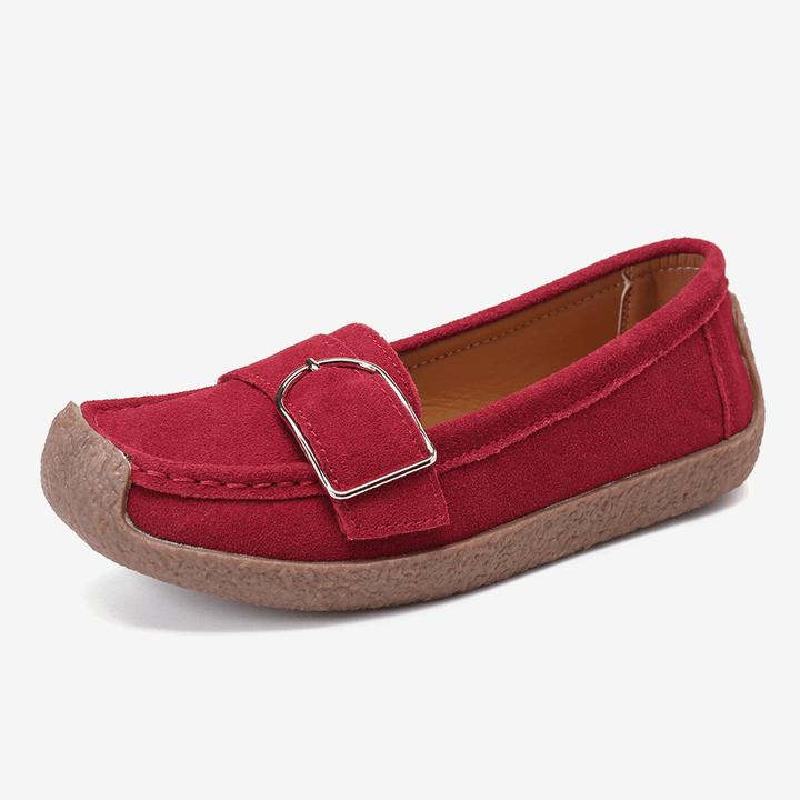 Women Soft Sole Buckle Breathable Casual Slip on Flats