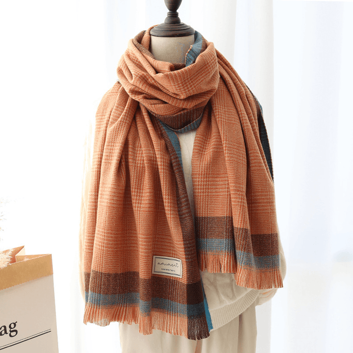 Thickened Cashmere Thermal Shawl Dual-Use Scarf