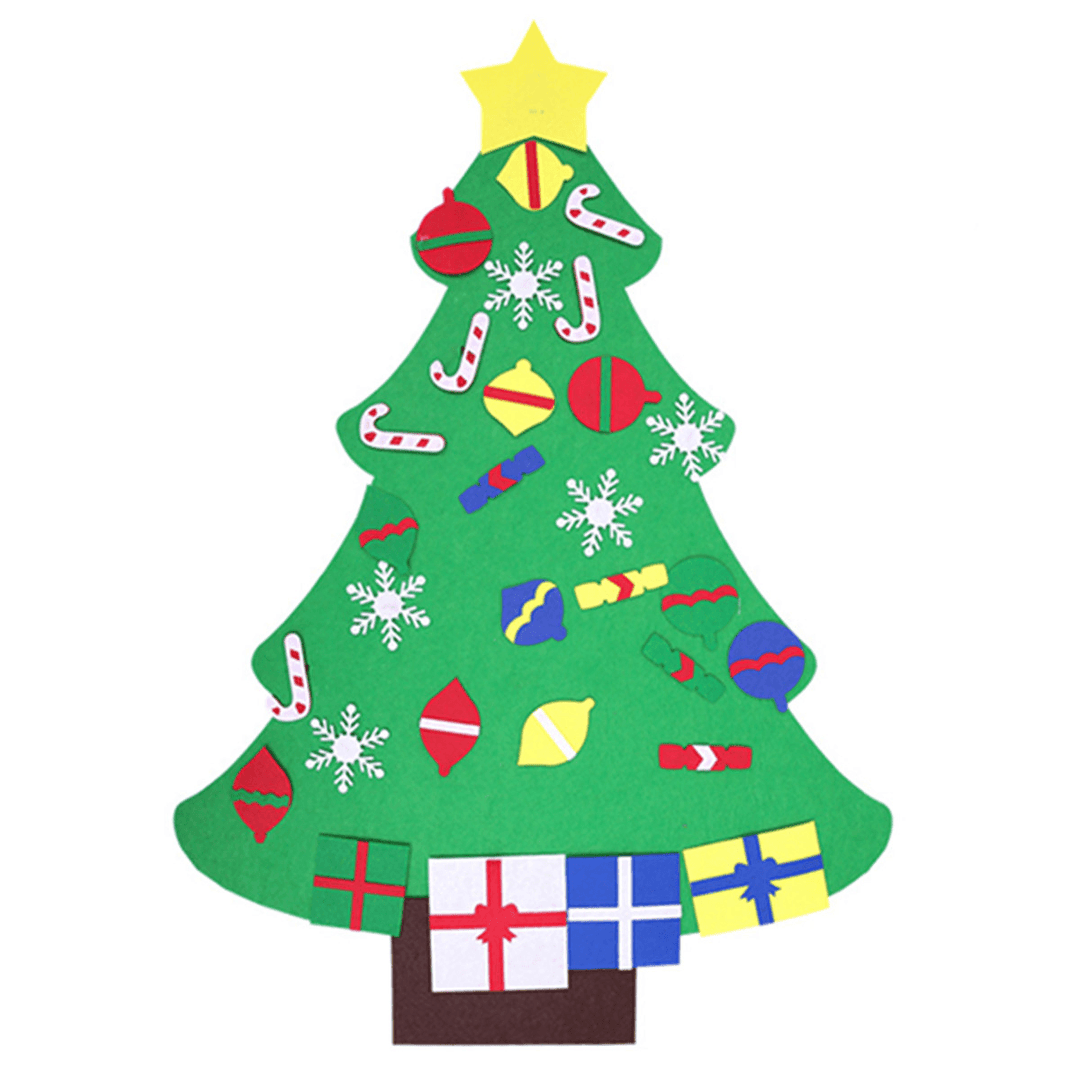 100CM DIY Christmas Deluxe Felt Tree Wall Hanging Toddler Child Preschool Craft Decorations - MRSLM