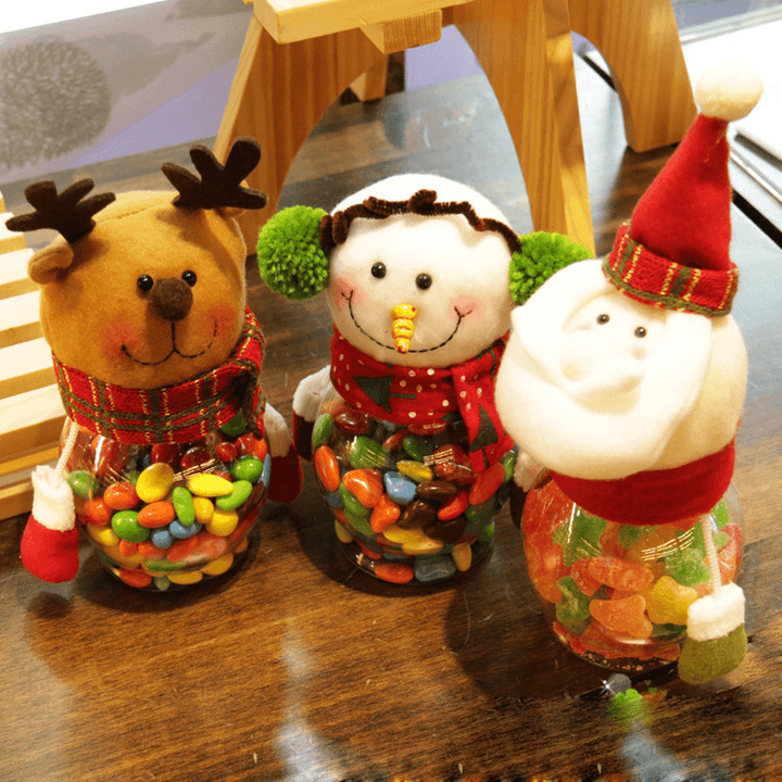 Christmas 2017 Candy Jar Santa Claus Snowman Elk Kids Christmas Gift Christmas Desktop Ornaments