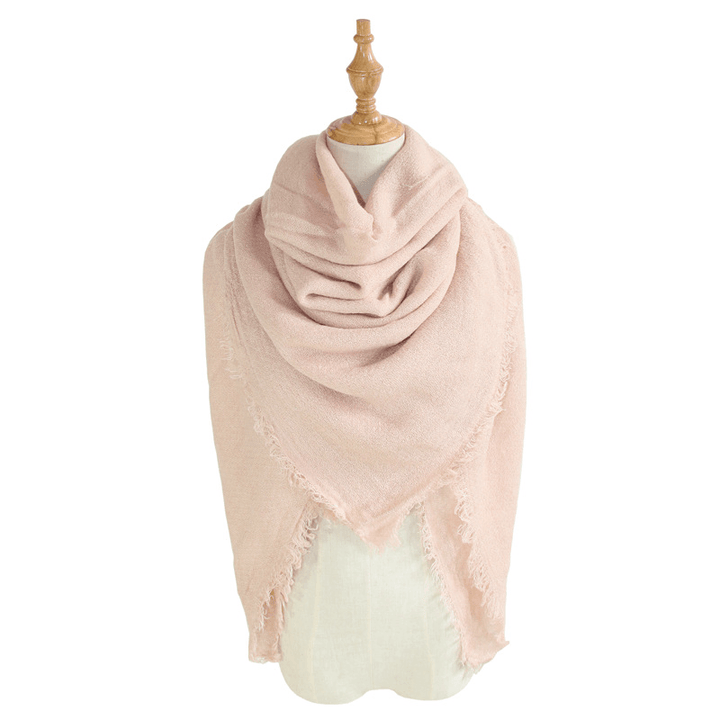 Women'S Shawl with Square and Longsolid Color Scarf