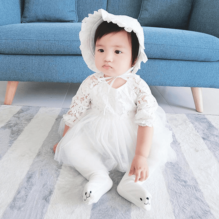 Qz7013 on Behalf of One Generation Ins Infant Explosion Lace Dress with Hat Gauze Dress.