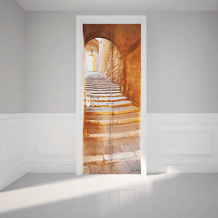 3D Stone Stair Art Door Wall Fridge Sticker Decal Self Adhesive Mural Home Office Decor