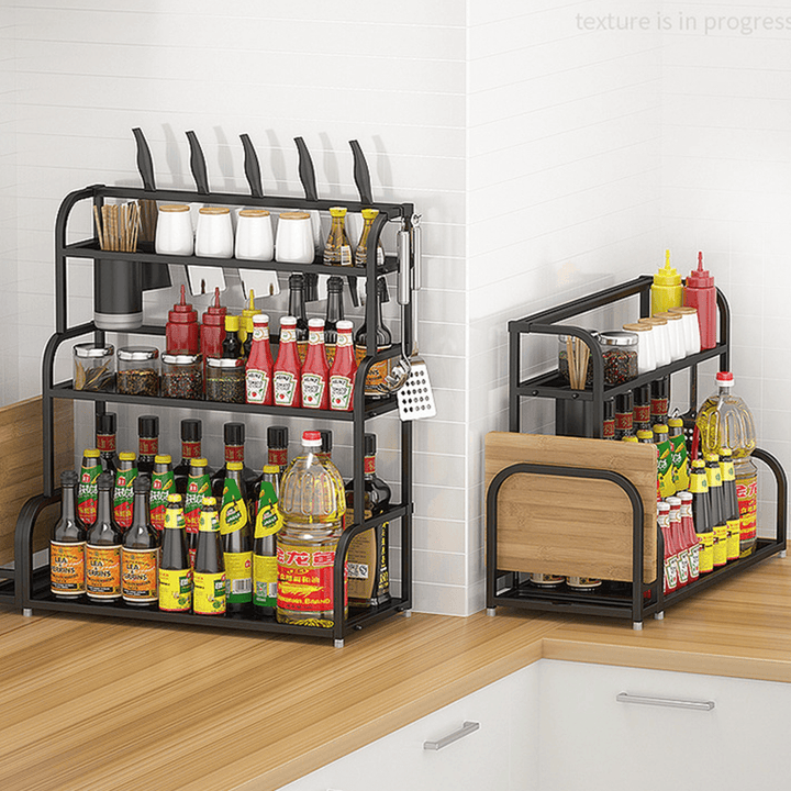 2-Tier Kitchen Countertop Spice Rack Organizer Cabinet Shelves Holder Rack