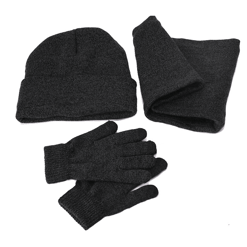 Men Women Winter Knit Hat Scarf Gloves Set - MRSLM