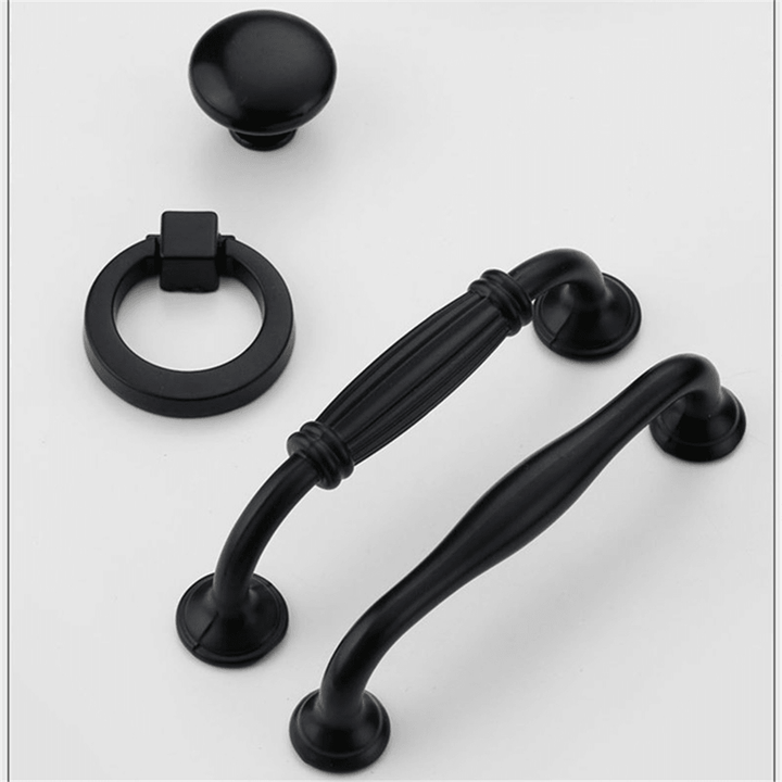 Aluminum Alloy Black Handles for Furniture Cabinet Knobs and Handles Kitchen Handles Drawer Knobs Cabinet Pulls Cupboard Handles Knobs