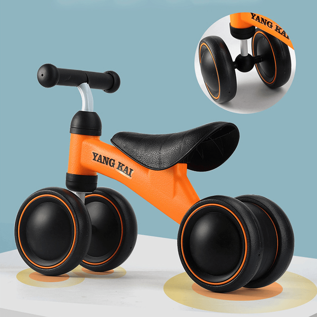 4 Wheels Kids Toddler No Pedal Bike Tricycle Bicycle Beginner Training Balance Bike Outdoor Cycling