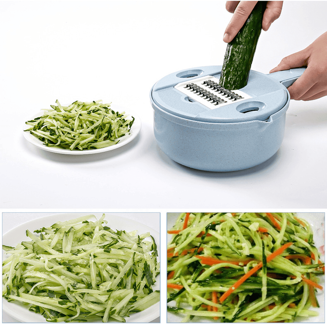 (6 In) Multifunctional Manual Vegetable Fruit Potato Cutting Cutter Disc Processor Chopper Machine Kitchen Slicer Tools Set Stainless Steel