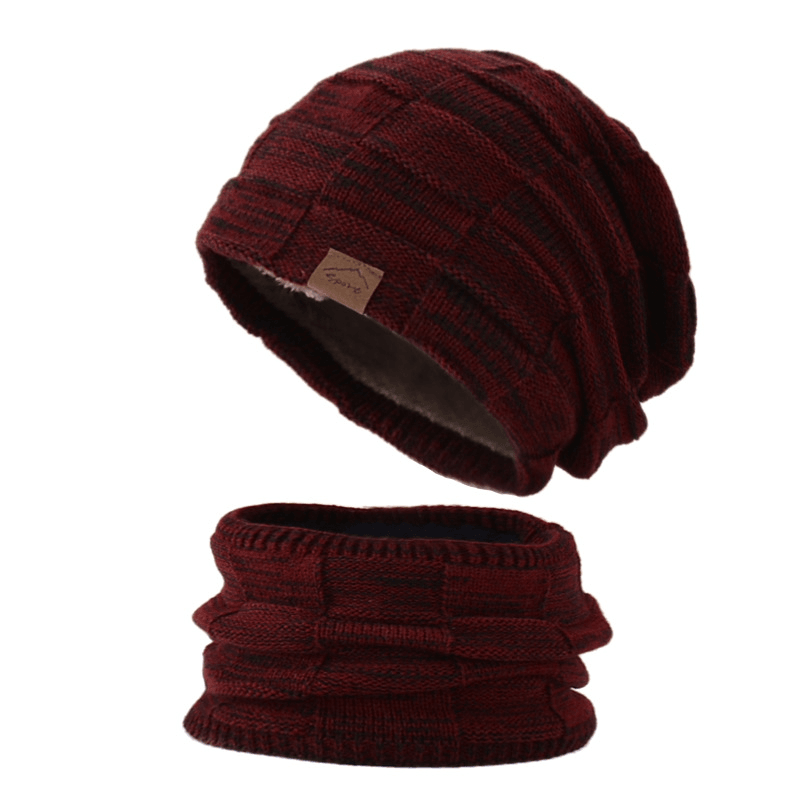 Two-Piece Knitted Woolen Hat and Scarf for Lovers