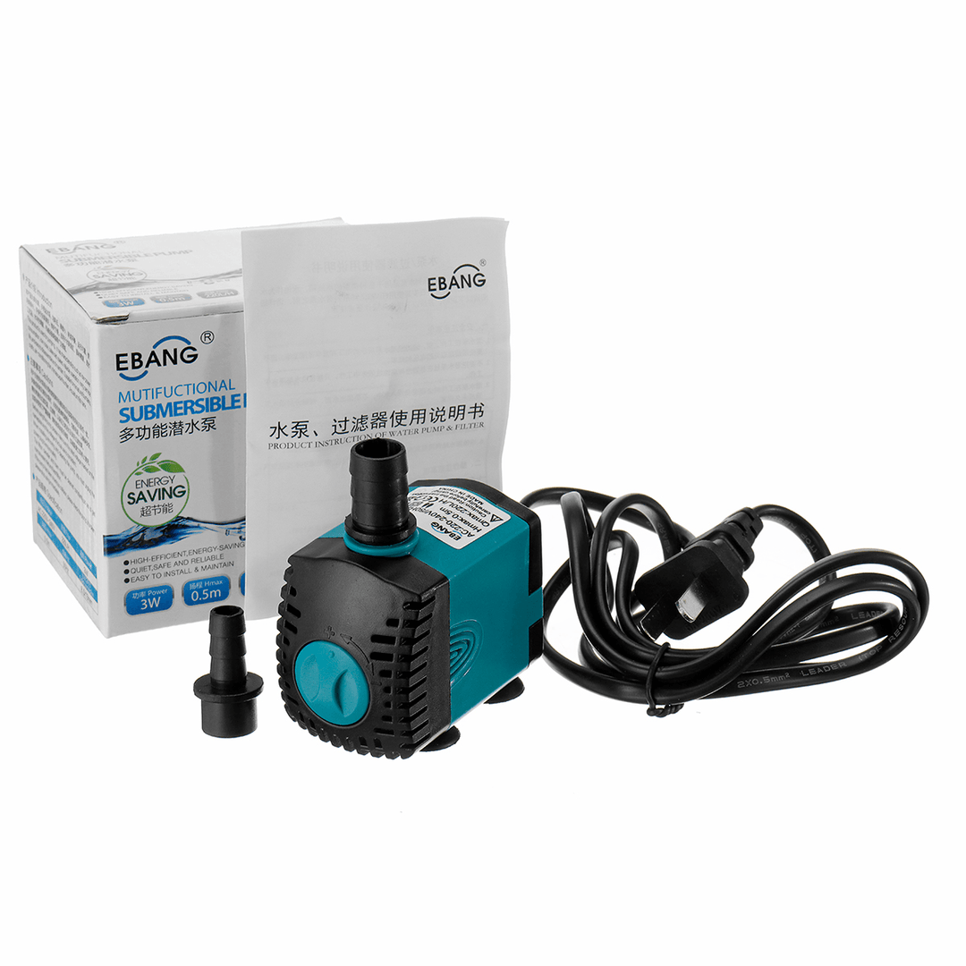 220V Submersible Water Pump Fish Tank Pond Aquarium Waterfall Fountain Pump