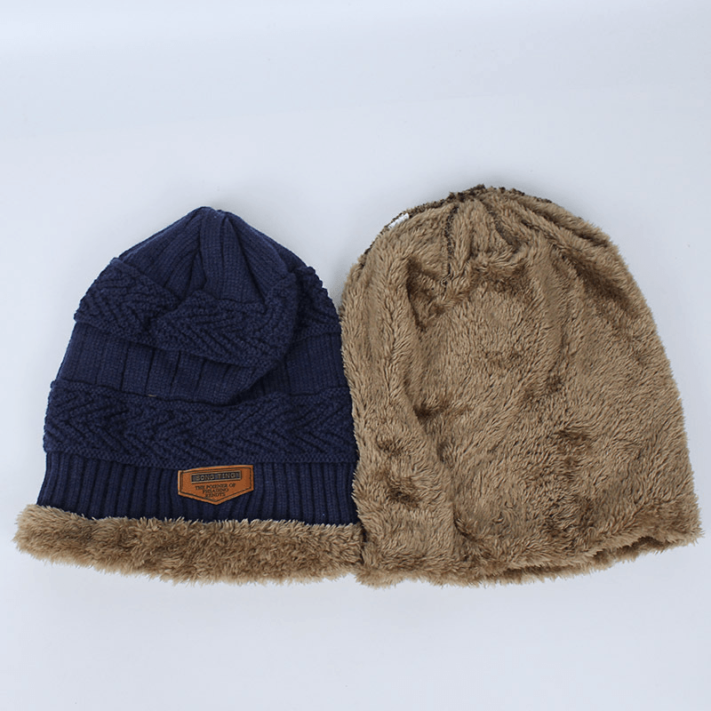 Autumn Winter Hats and Scarves for Men and Women with Velvet Thick