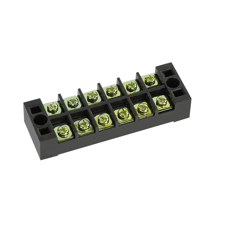 Excellway¬Æ TB-2506 600V 25A 6 Position Terminal Block Barrier Strip Dual Row Screw Block Covered W/ Removable Clear Plastic Insulating Cover