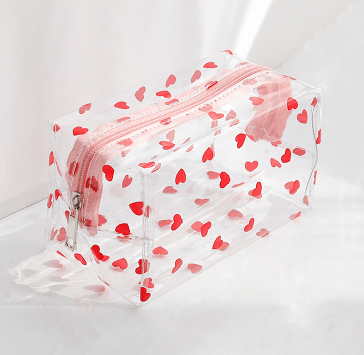 Japanese Cute Transparent Cosmetic Bag Large Capacity Portable New Super Fire Wash Storage Bag Korea Ins Wind