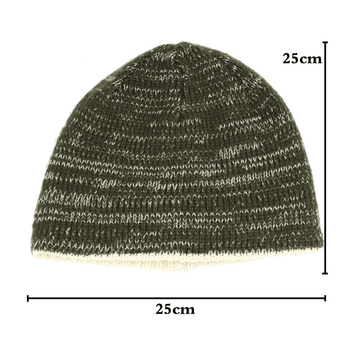 Double-Sided Wearing Double-Layer Knit Hat Beanie Cap